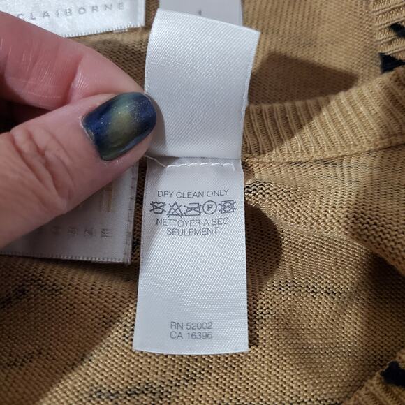 Elizabeth Liz Claiborne 100% Silk Tiger Animal Print Sweater Set Womens Size L - Picture 8 of 9